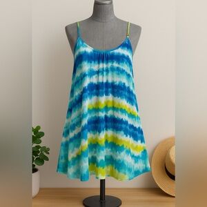 Show Me Your MuMu Blue and Green Tie-Dye Mini Dress